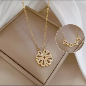 Magnetic 4 Hearts Clover Necklace