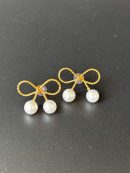 Gold Coated Winding Bow Earrings