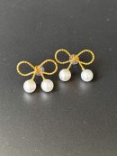 Gold Coated Winding Bow Earrings