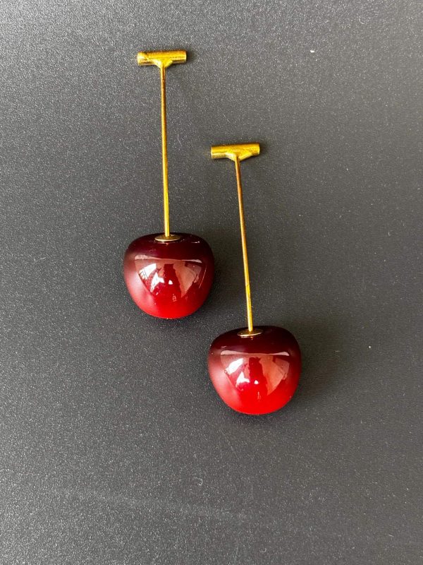 Korean Trendy Party Ware Cherry Earrings - Image 3