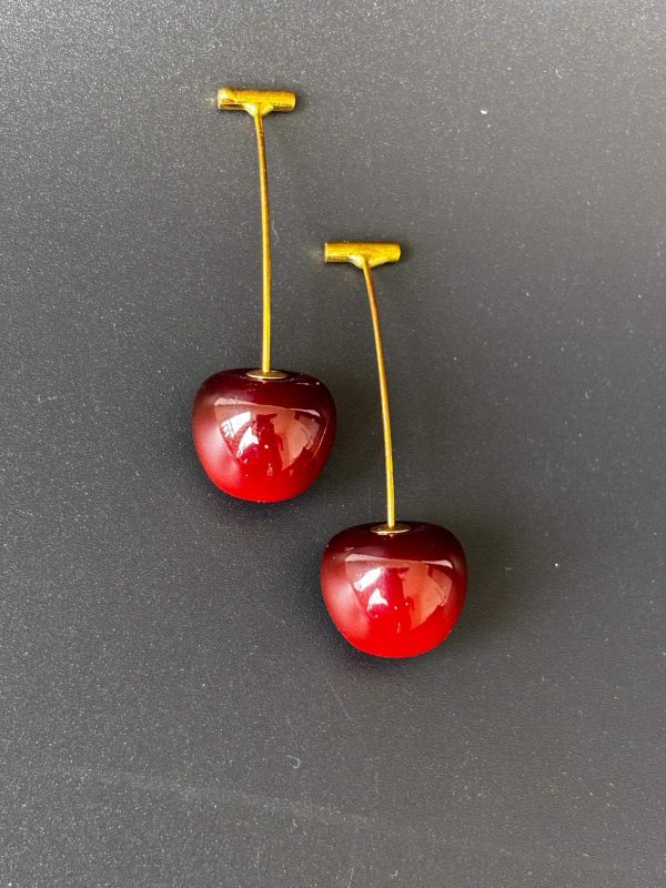 Korean Trendy Party Ware Cherry Earrings - Image 2