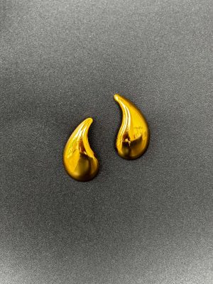 Gold Teardrop Stud Earrings