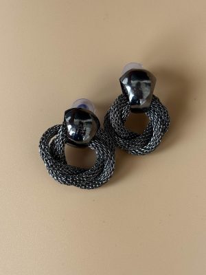 Vintage Silver Tone Pierced Earrings