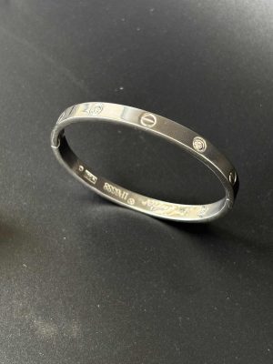 Luxury Silver Diamond Bangle