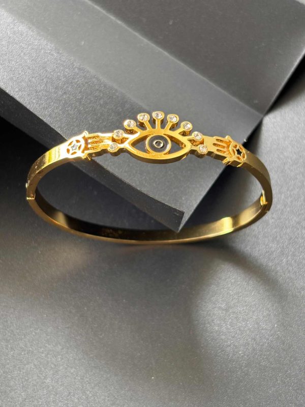 Evil Eye Gold Plated Bangle - Image 3