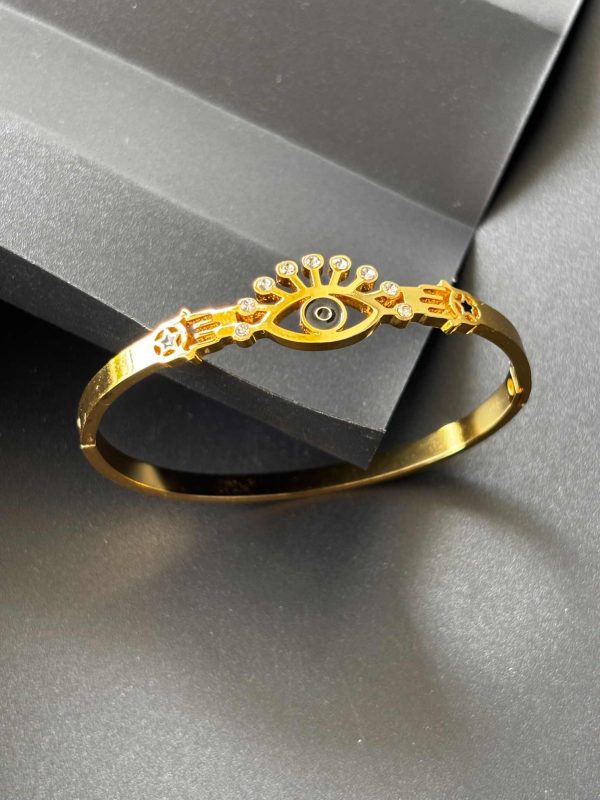 Evil Eye Gold Plated Bangle - Image 2