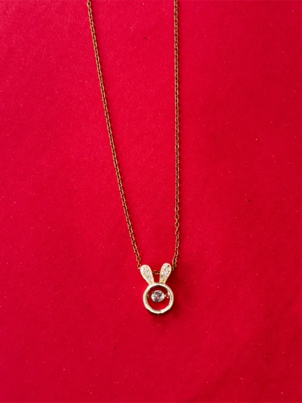 American Diamond Cute Rabbit Necklace - Image 2