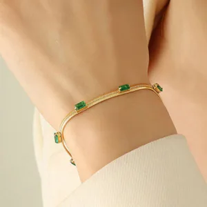 Green Emrald Snake Chain Wraparound