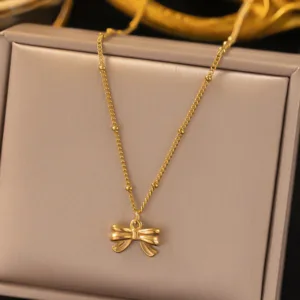 Korean Bow  Necklace
