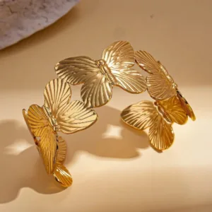 Stylish Butterfly Gold  Plated Bangle