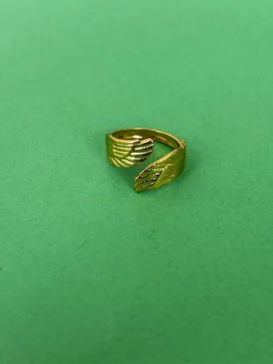 Gold Angel Wings Adjusable Ring
