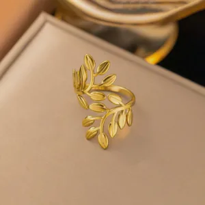 Leaf Shaped Adjustable  Ring