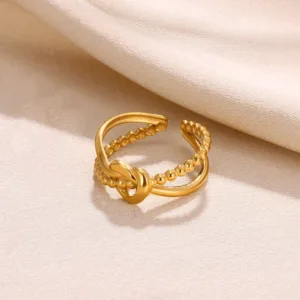 Love Crystal Golden Plated Ring