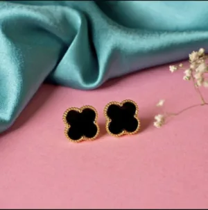 Floral Black Earrings