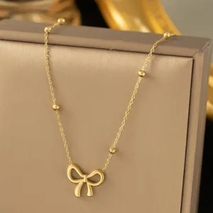 Infinity Bow Stainless Steel Necklace