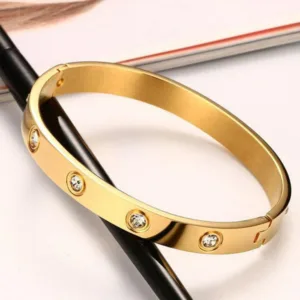Studded anti tarnish Gold Plated Kada